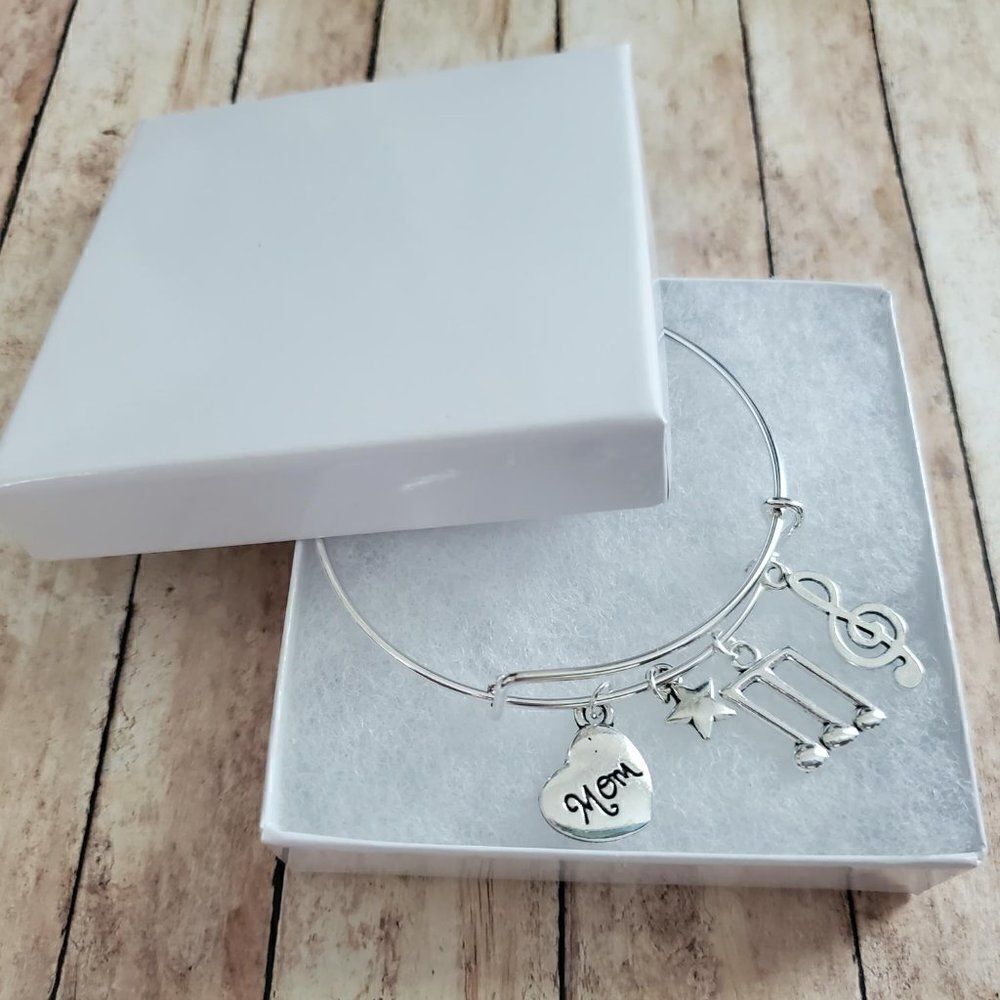 Band Mom Charm Bracelet, Music Note Jewelry